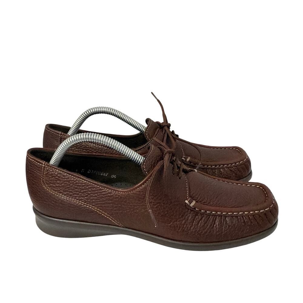 SAS Shoes Women's Size 7.5 Narrow Petra Lace Up Loafers Brown Leather Comfort
